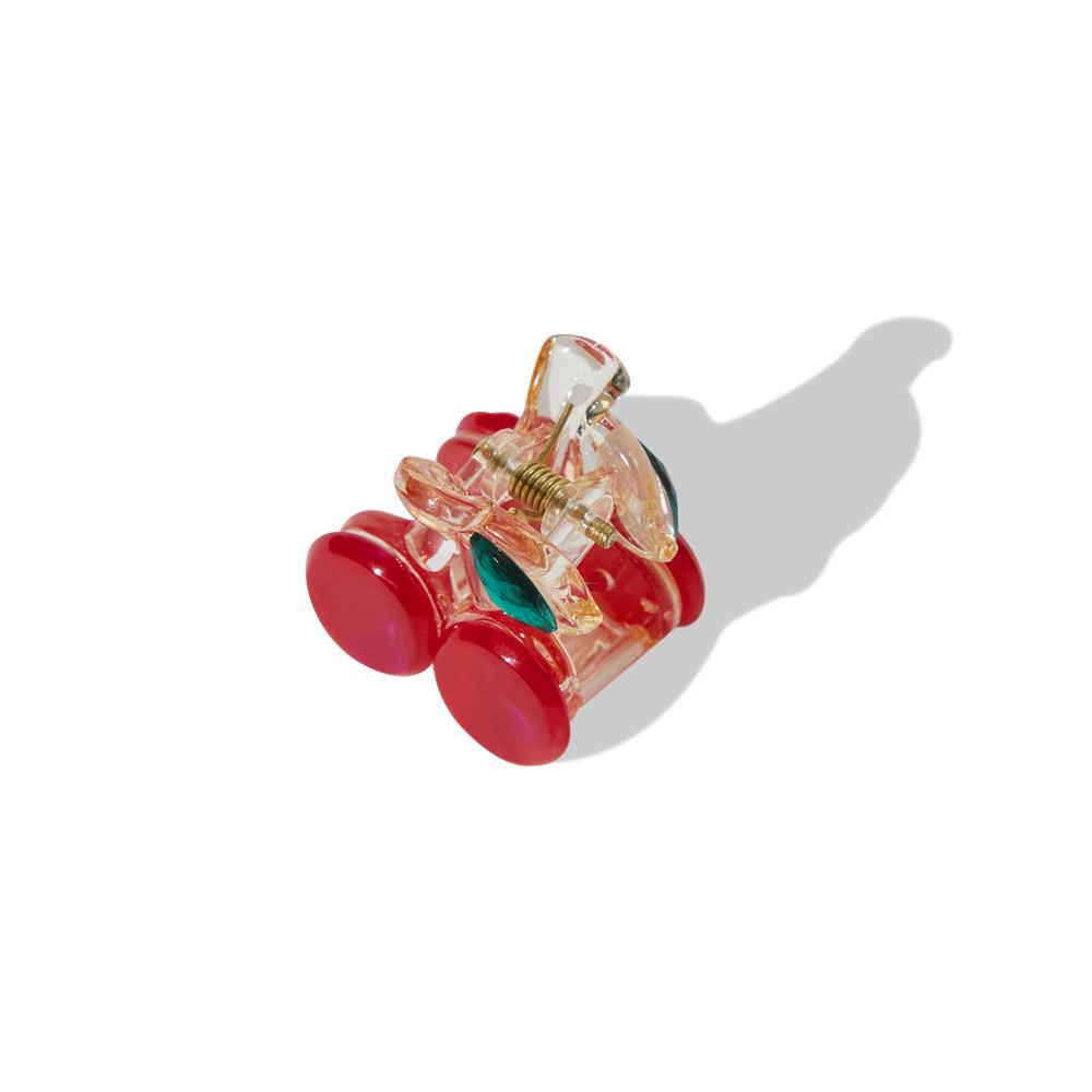 Alorar cherry mini hair claw with a vibrant cherry design, perfect for securing hair in stylish updos.