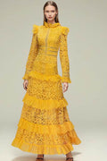 Women's Textured Maxi Dress With Long Sleeves