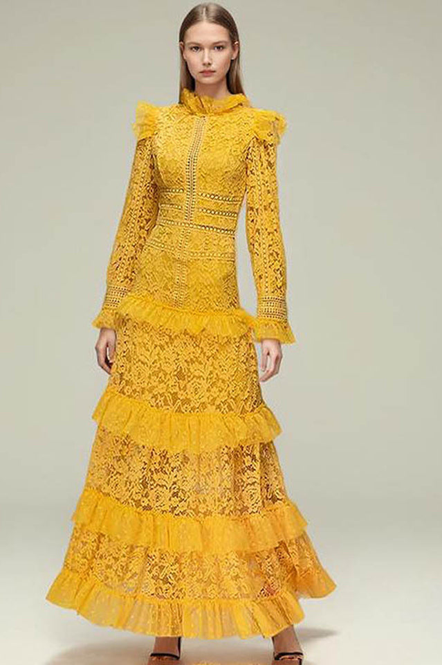 Women's Textured Maxi Dress With Long Sleeves