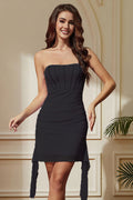 Women's Embellished Corset Bandeau Mini Dress Black