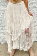 Women's Lace Cascading Tiered Maxi Skirt
