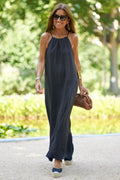 Women's Basic Casual Outdoor Halter Dress Black