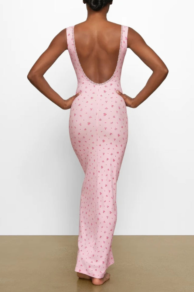 Women's Soft Lounge Lace Scoop Neck Dress