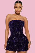 Women's Kara Sequin Mini Dress Purple