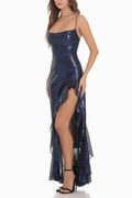 Women's Sequin Ruffle Dress