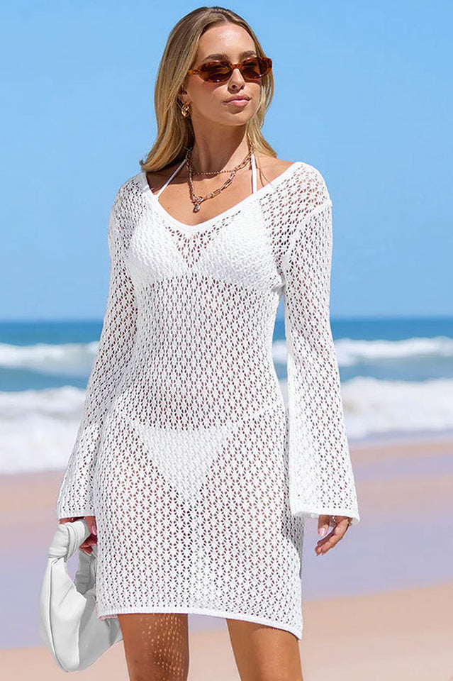 Women's Malibu Bliss White Cover-Up Mini Dress