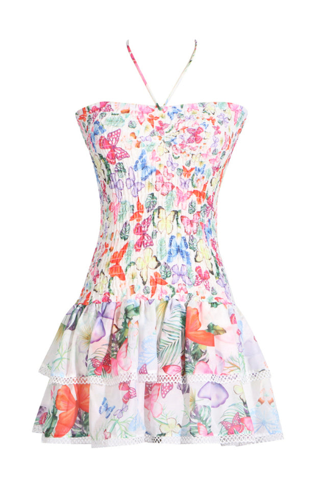 Women's Naja Layered Printed Mini Dress White