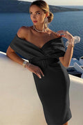 Women's Off The Shoulder Belt Midi Dress