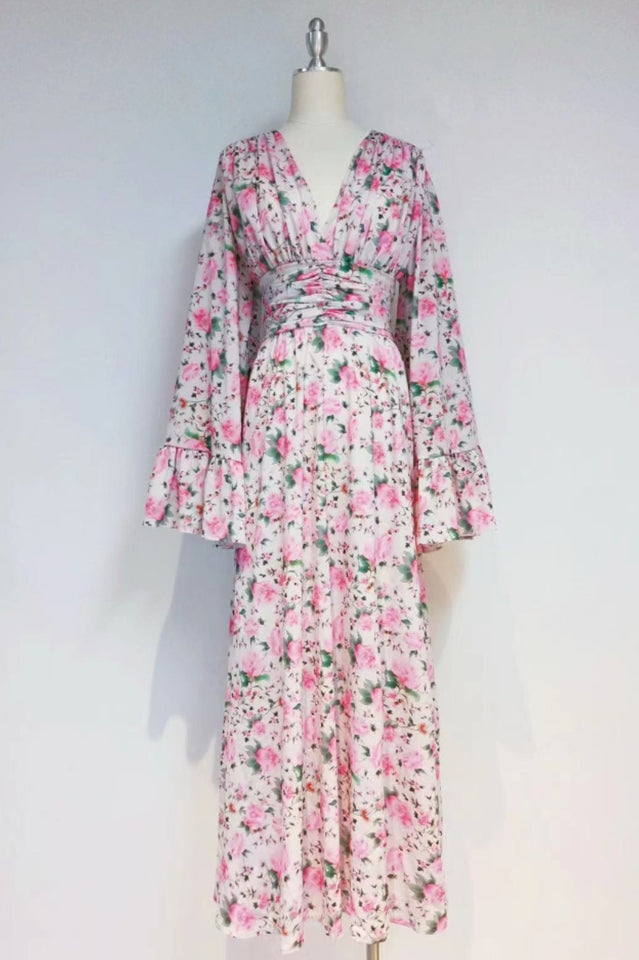 Women's Aracely V Neck Floral Maxi Dress