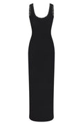 Women's Soft Lounge Lace Scoop Neck Dress Black