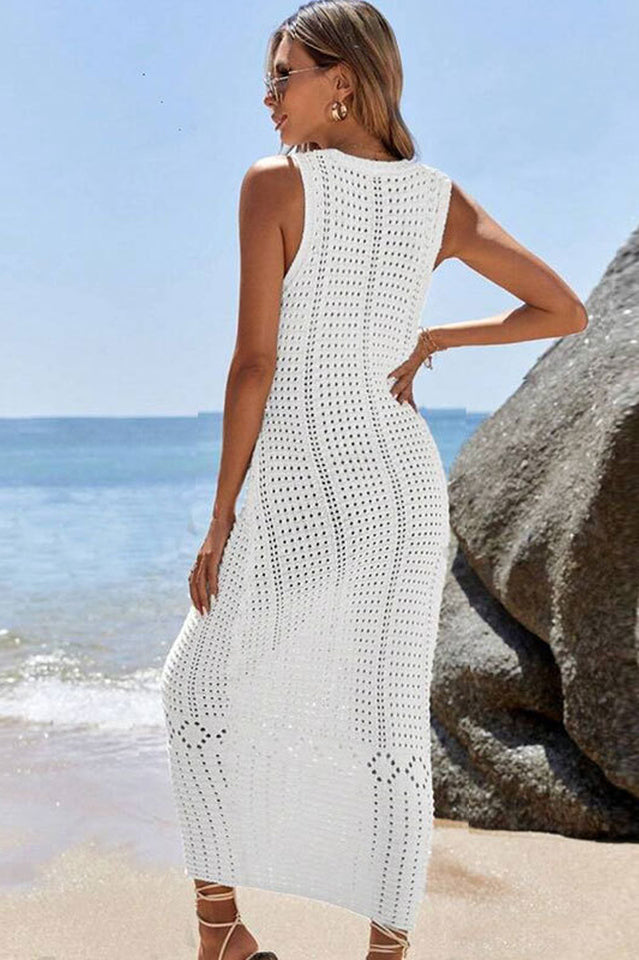 Women's Hollow Out Sleeveless Sweater Dress
