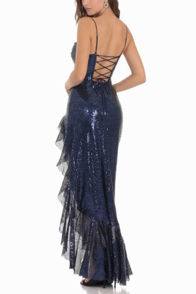 Women's Sequin Ruffle Dress