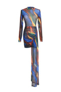Women's Nasya Multi Color Pleat Dress Blue