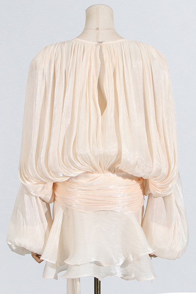 Women's Ruffled Mini Dress With Flowing Silhouette