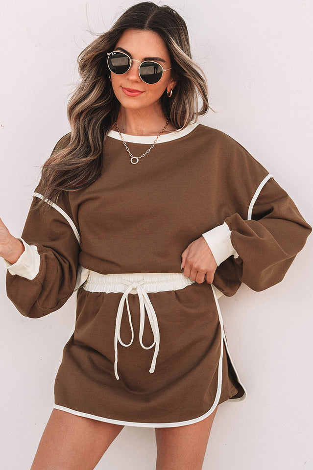 Women's Rosey Red Pullover & Skort Set Khaki