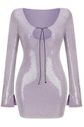 Women's Solaria Sequined Tulle Mini Dress Lavender