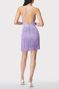 Women's Halter Neck Backless Fringed Mini Dress
