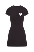 Women's SKIMS Cotton Jersey Heart Mini Dress Black