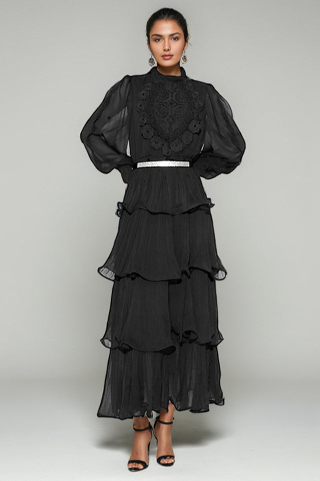 Women's Antheaa Chiffon A-Line Maxi Dress Black