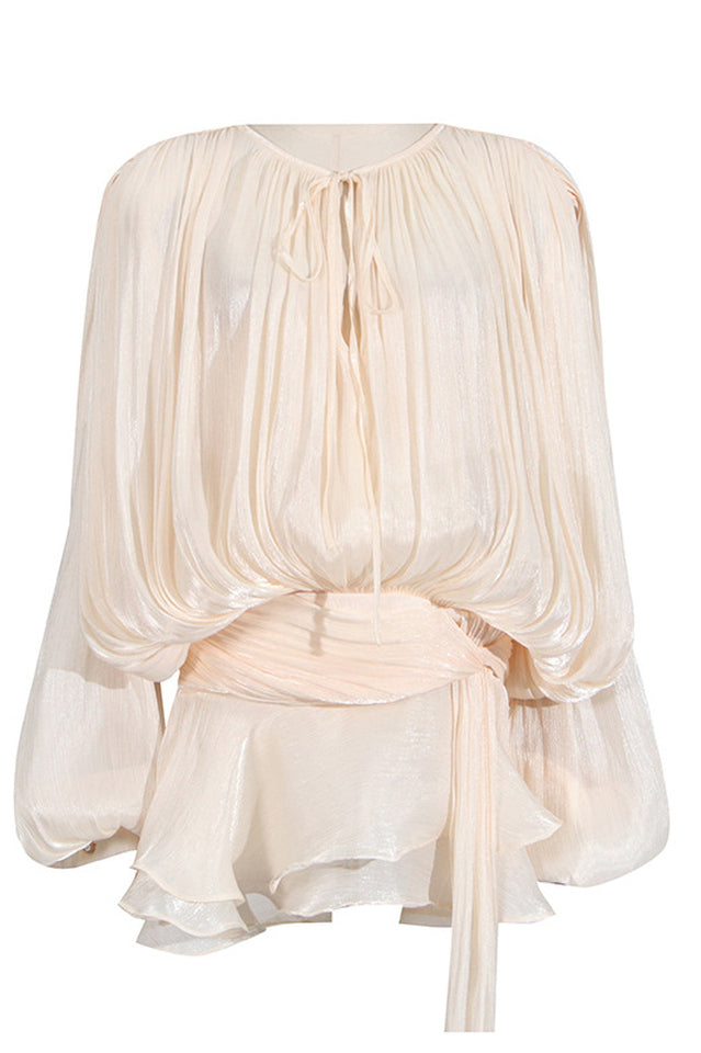 Women's Ruffled Mini Dress With Flowing Silhouette