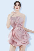 Women's Anna Spaghetti Ruffle Dress Blush