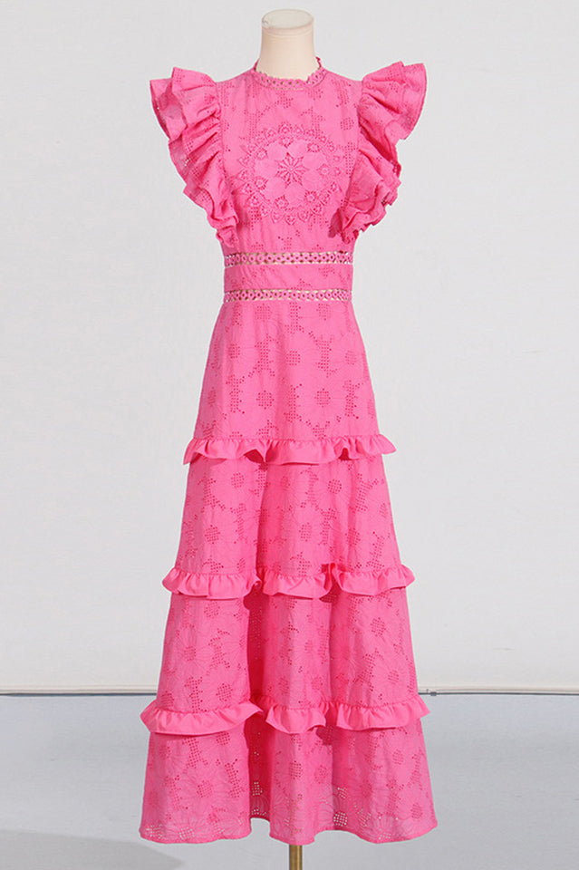 Women's Jami Lace Midi Dress Hot Pink