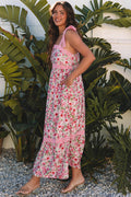 Women's Floral Lace Tied Strap Maxi Dress