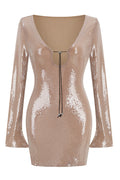 Women's Solaria Sequined Tulle Mini Dress Beige