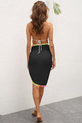 Women's Tassel Patched Irregular One Piece Beach Skirt