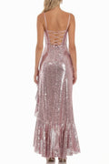 Women's Sequin Ruffle Dress