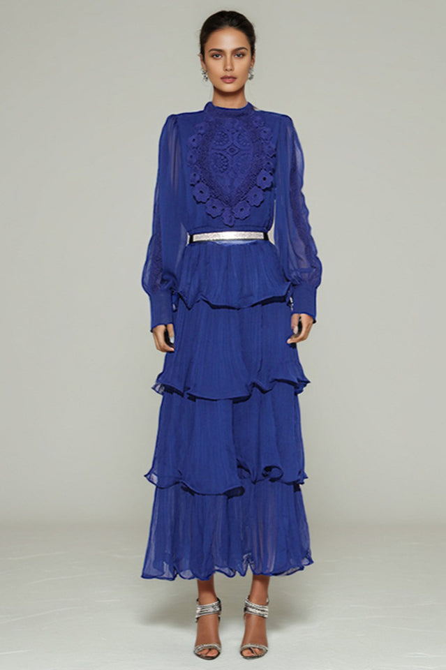 Women's Antheaa Chiffon A-Line Maxi Dress Blue