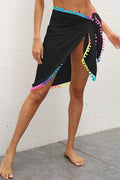 Women's Tassel Patched Irregular One Piece Beach Skirt