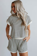 Women's Lola Stripe Tee and Shorts Set Stripe