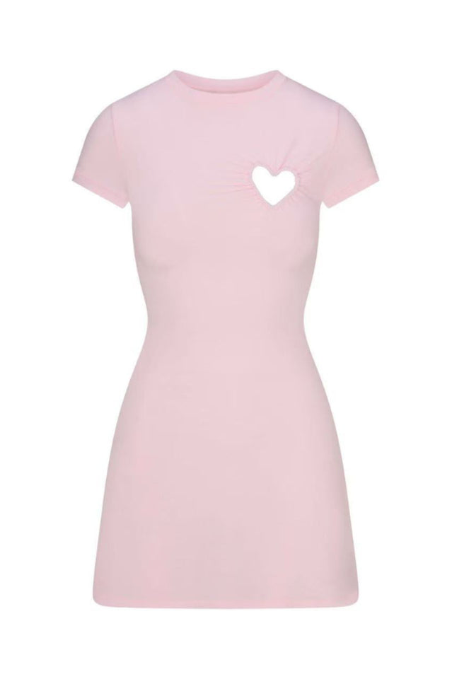 Women's SKIMS Cotton Jersey Heart Mini Dress Pink