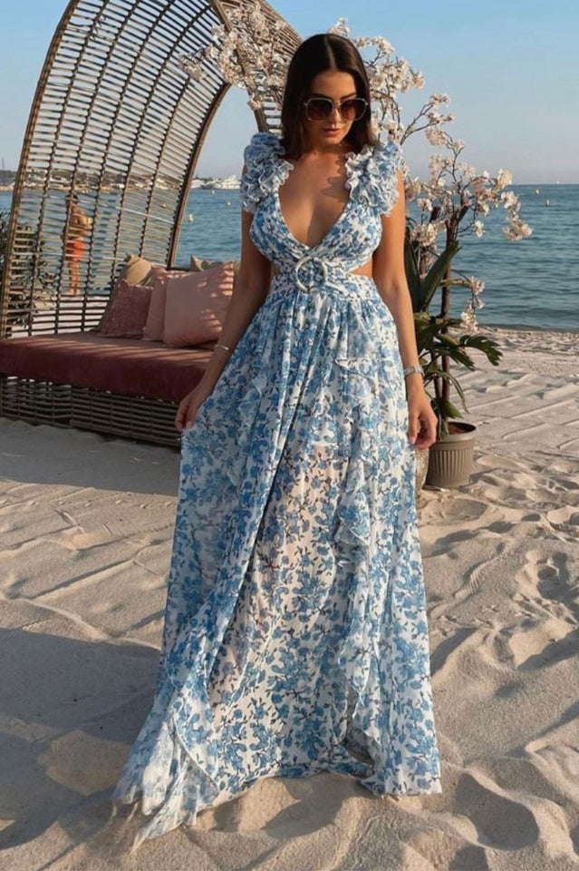 Women's Skye Maxi Floral Dress Blue