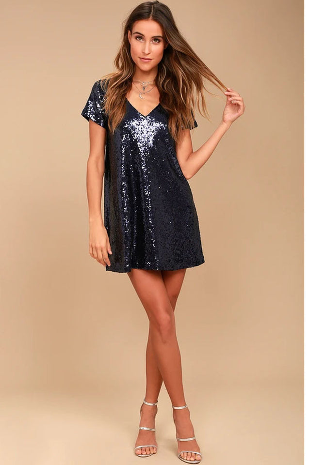 Women's Light Up the Night Sequin Shift Dress