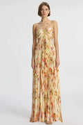 Women's Moira Floral Cut-out Halter Maxi Dress Floral Print
