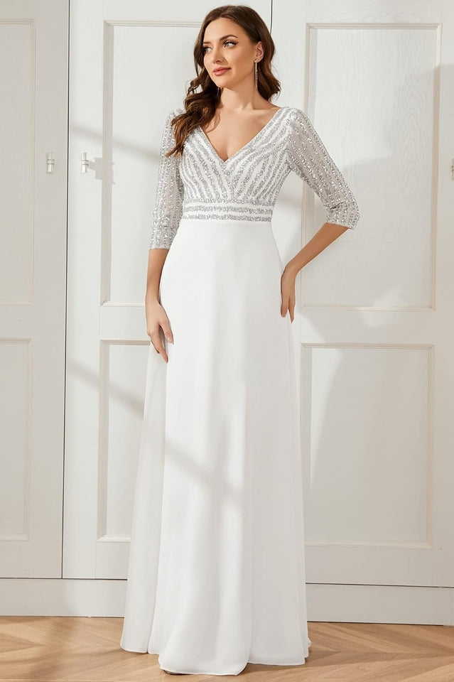 Women's Sequined Chiffon Evening Dress