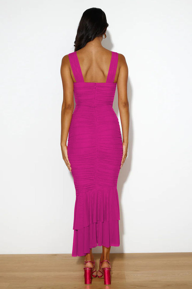 Women's Nadia Ruched Fishtail Maxi Dress