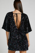 Women's Velour Sequins Mini Dress
