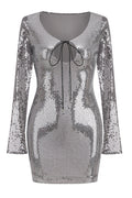Women's Solaria Sequined Tulle Mini Dress Silver
