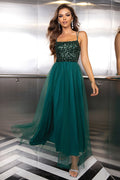 Women's Lace-Up Backless Mesh Dress Emerald