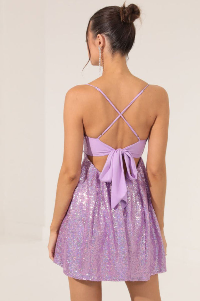 Women's Nicki Sequin Dress Lilac