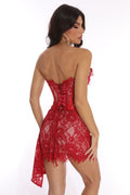 Women's Lace Corset Draped Mini Dress