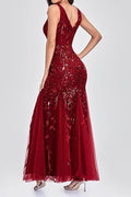 Women's Embroidered Sequins Mermaid Prom Dress