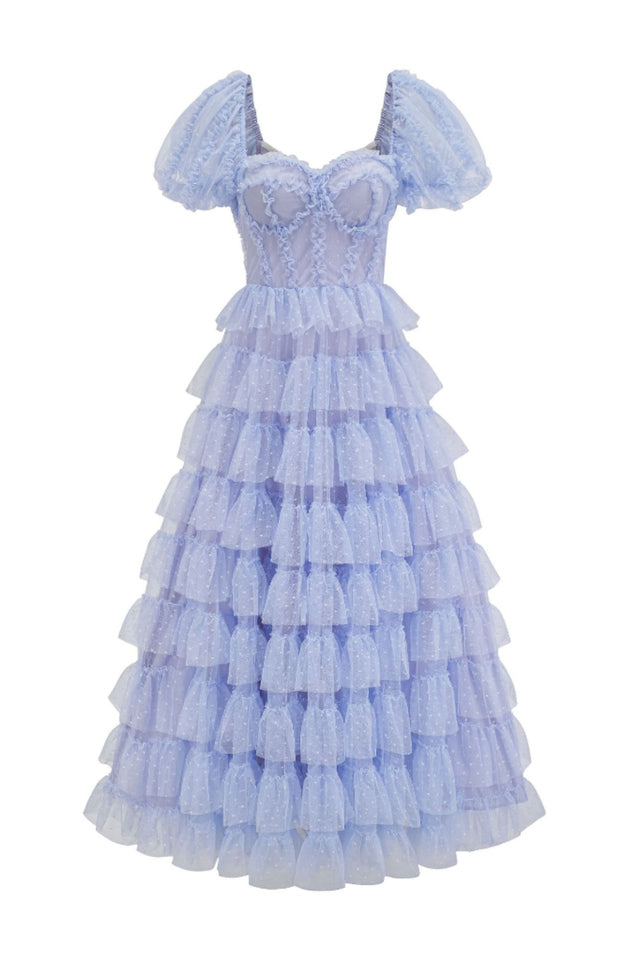 Women's Lisette Ruffle Off Shoulder Gown Lilac