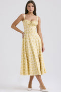 Women's Carmen Bustier Sundress Buttercup Vintage Floral Print