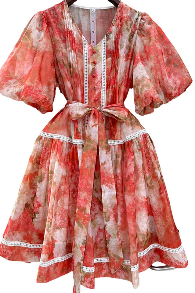 Women's Tama Floral Print Mini Dress Red