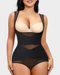 Women’s Open Bust Cross Compression Body Shaper Black