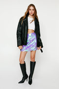 Women's Oval Sequin Mini Skirt